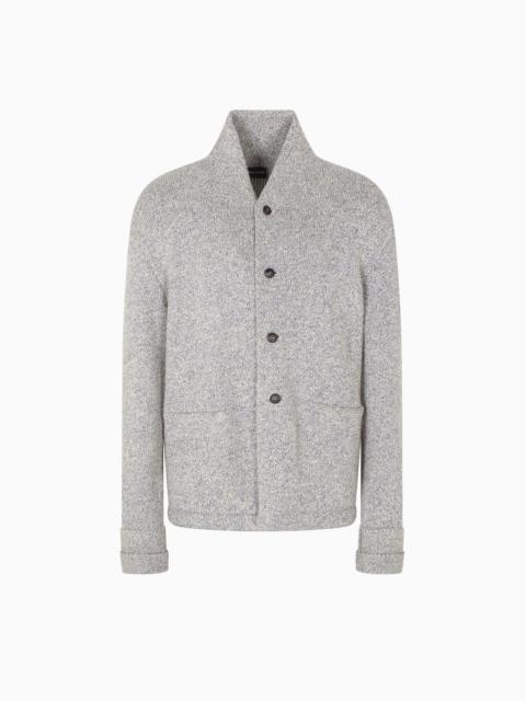 GIORGIO ARMANI CARDIGAN JACKET IN KNIT CASHMERE AND COTTON