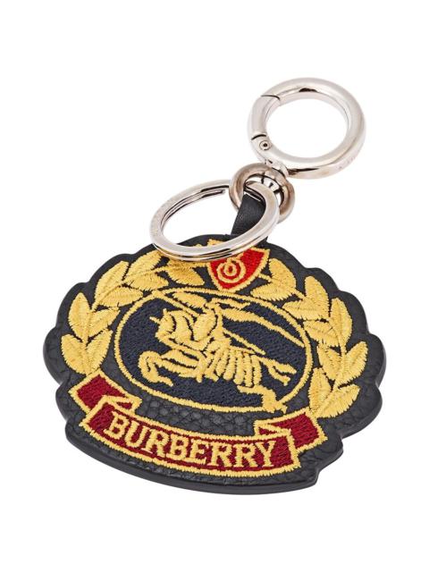 Burberry Embroidered Archive Logo Leather Key Charm