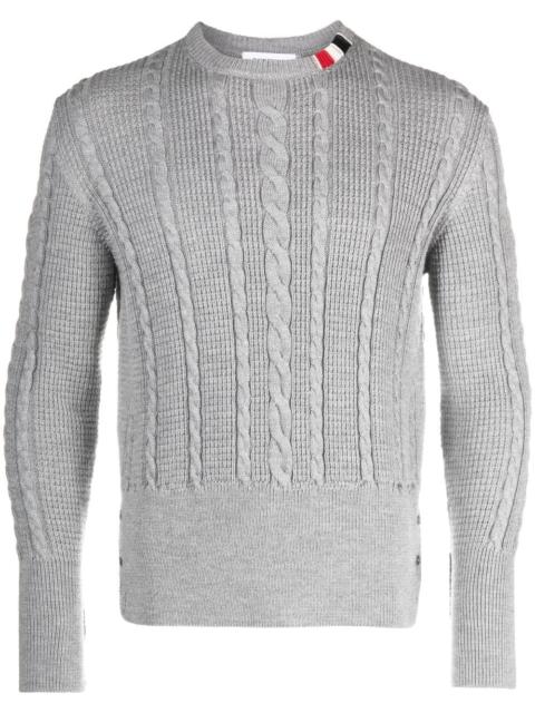 Thom Browne RWB-stripe cable-knit wool jumper