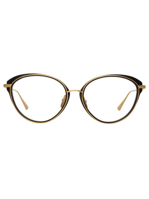 LINDA FARROW SONG CAT EYE OPTICAL FRAME IN YELLOW GOLD