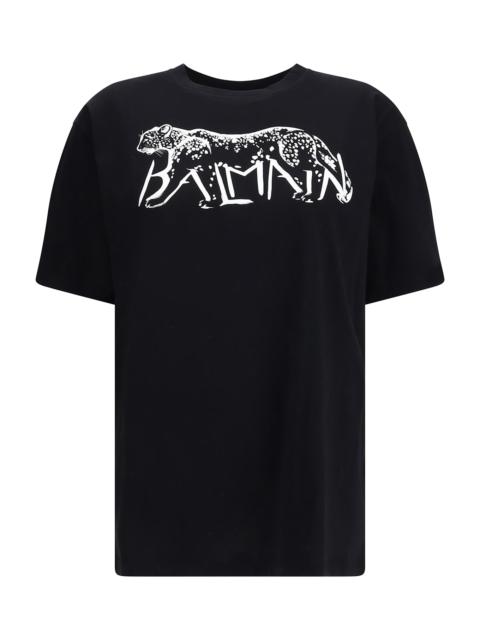 Balmain Balmain T-shirt With Leopard Print