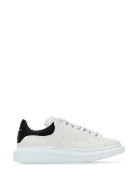 Alexander McQueen Alexander Mcqueen Men White Leather Sneakers With Black Leather Heel