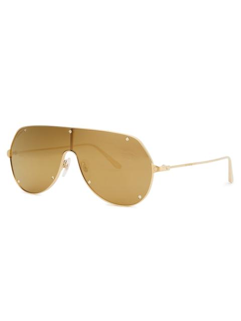 Cartier Cartier Santos De Cartier Gold-tone Mask Sunglasses, Sunglasses, Gold
