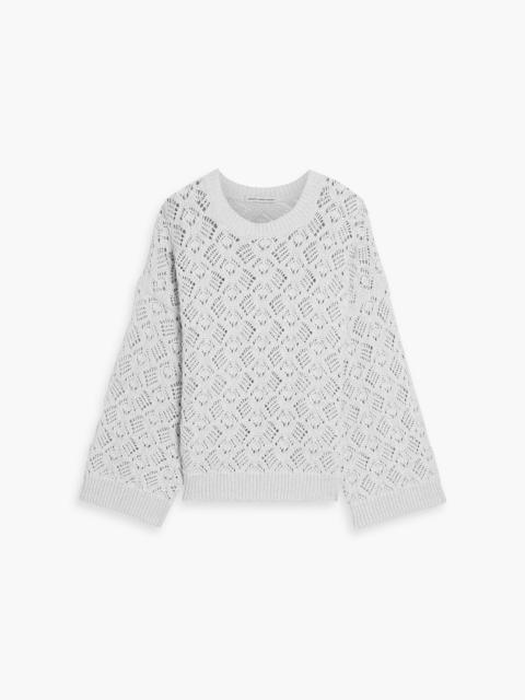 Other Designers Pointelle-knit cotton sweater