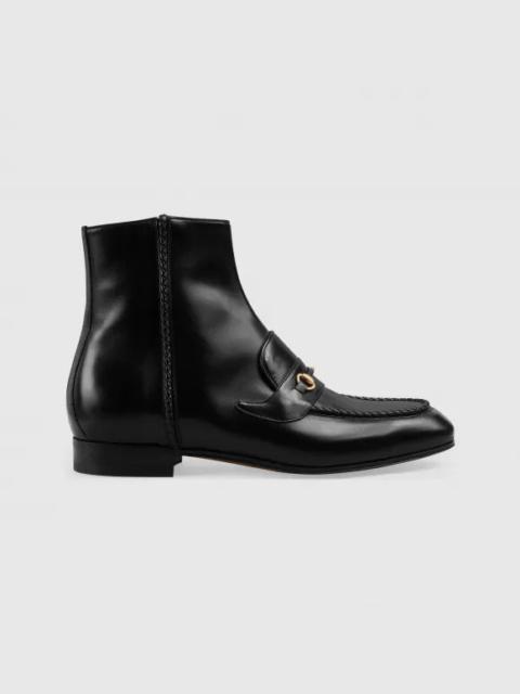 Gucci Horsebit Leather Ankle Boots