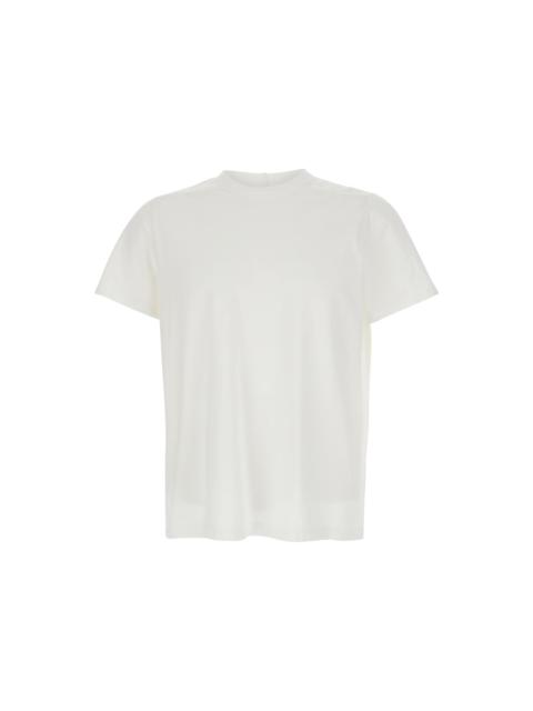 Rick Owens White Crew Neck T-shirt With Tone On Tone Stitching In Cotton Man