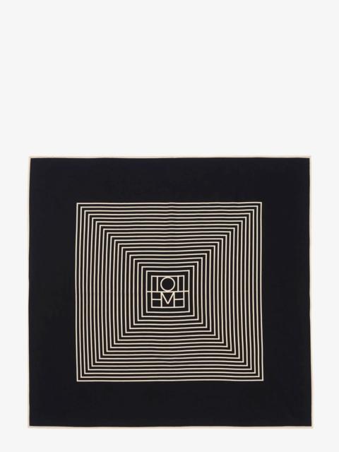 TOTEME Toteme Centered Monogram Silk Foulard Black