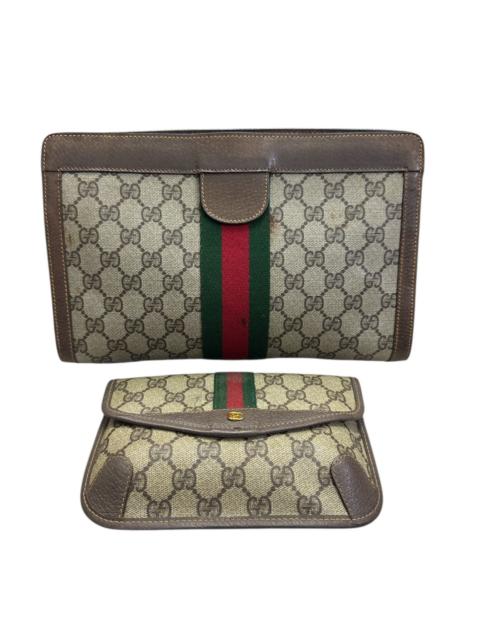 GUCCI VINTAGE GUCCI FULL MONOGRAM CLUTCH ANG PURSE BAG