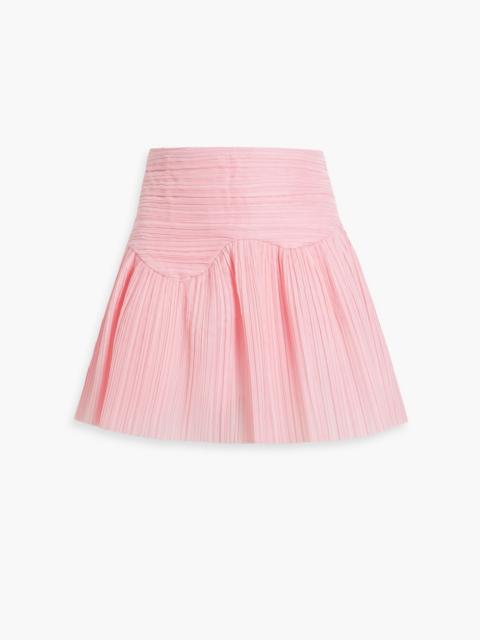 Aje. Laurier Wave plissé-organza mini skirt