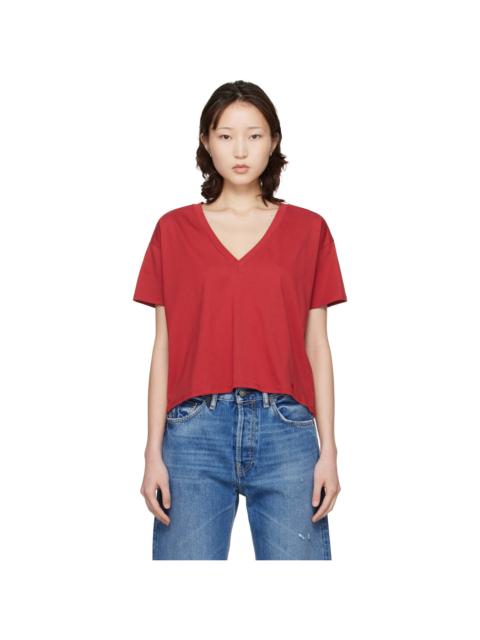 Loulou de Saison Red 'Faaa LDS' V-neck T-shirt