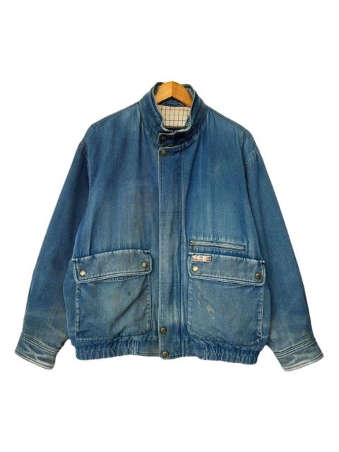 Burberry Vintage Burberrys Sunfaded Distressed Denim Jacket