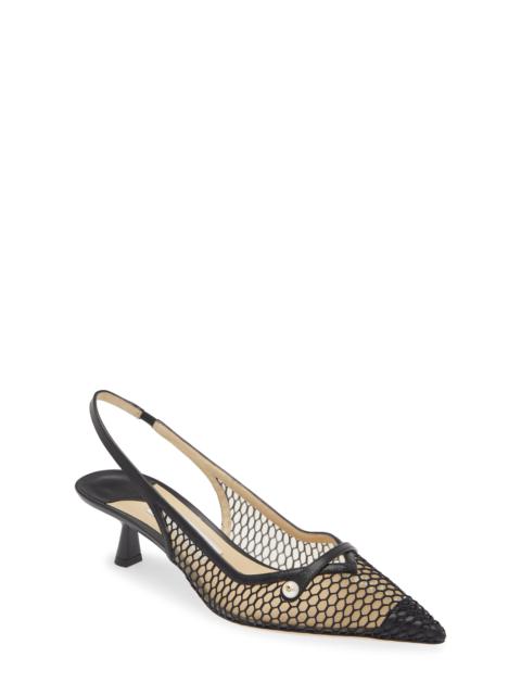 JIMMY CHOO Jimmy Choo Amita Kitten Heel Pointed Toe Slingback Pump in Black/Black at Nordstrom