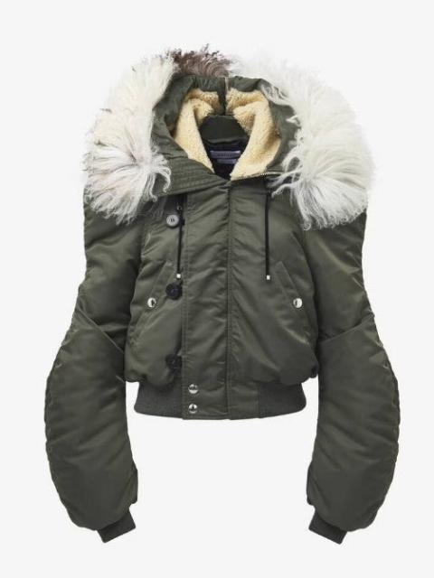 Alexander McQueen Alexander Mcqueen Women Nylon Satin And Fur Jacket