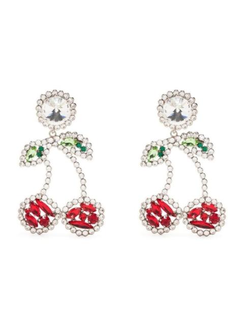 Alessandra Rich Cherry Crystal Clip-On Earrings
