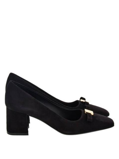 FERRAGAMO Ferragamo Myra Bow Block Heel Pumps, Size 7 C