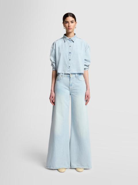 7 For All Mankind Willow Palazzo Wide Leg in Clean Slate