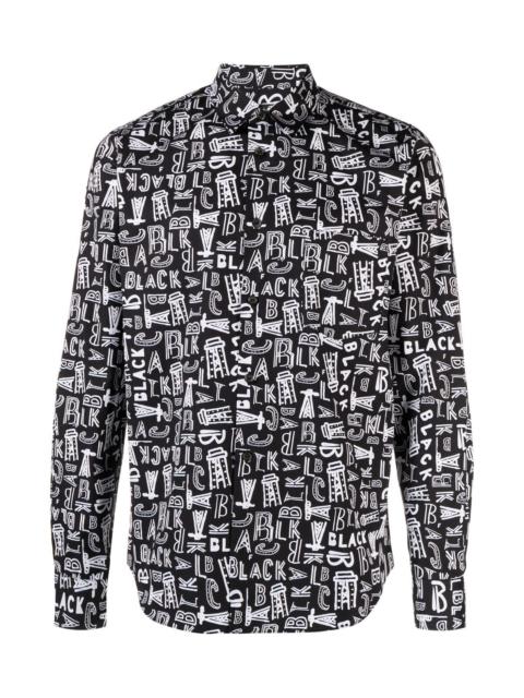 BLACK COMME des GARÇONS LOGO-PRINT LONG-SLEEVE SHIRT