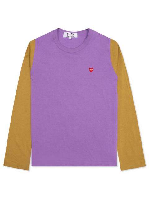 Comme des Garçons PLAY WOMEN'S BI-COLOR T-SHIRT - PURPLE/OLIVE