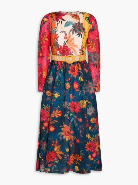 Zimmermann Floral-print linen midi dress