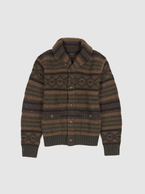 RRL by Ralph Lauren Double RL Knitted Wool-Cotton Shawl Cardigan