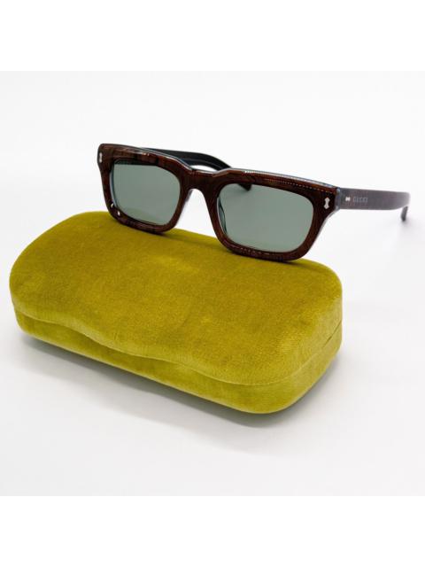 GUCCI NEW GUCCI GG1524S 003 SQUARE BROWN BLUE UNISEX SUNGLASSES