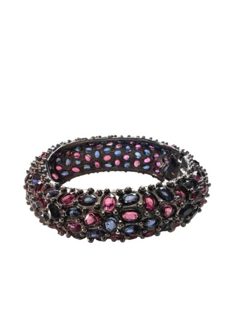 Other Designers Multifaceted Purple Crystals Cuff Bracelet