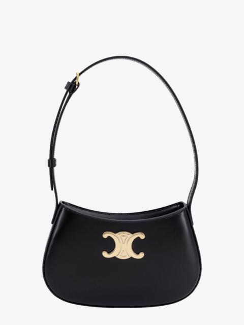 CELINE Celine Tilly Leather Shoulder Bag With Metal Logo