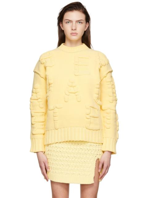 Bottega Veneta Yellow Alphabet Chenille Sweater
