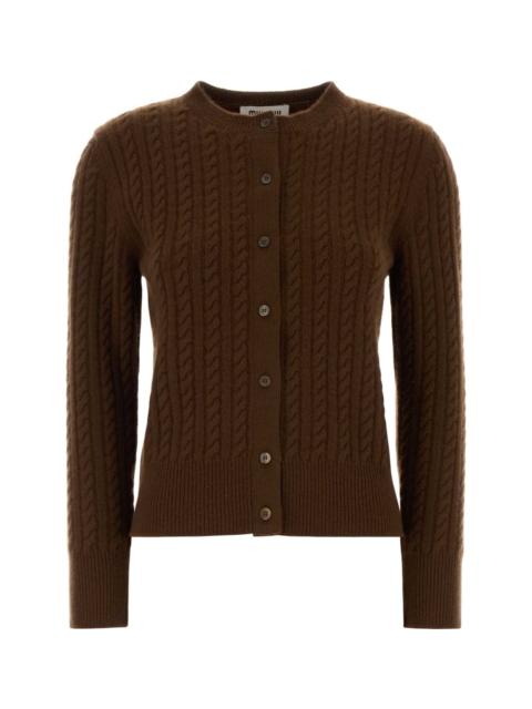 Miu Miu Brown Cashmere Cardigan