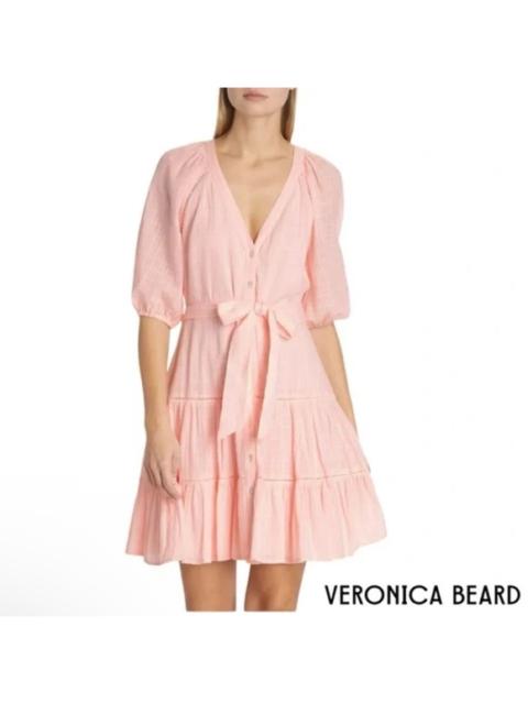 VERONICA BEARD New! Veronica Beard Dewey Tiered Cotton Button-Up Tie Waist‎ Dress Sz 2 $398