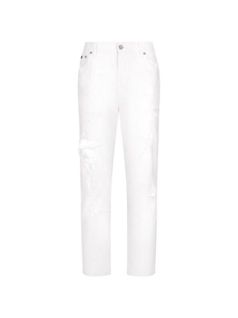 Dolce & Gabbana distressed-finish straight jeans