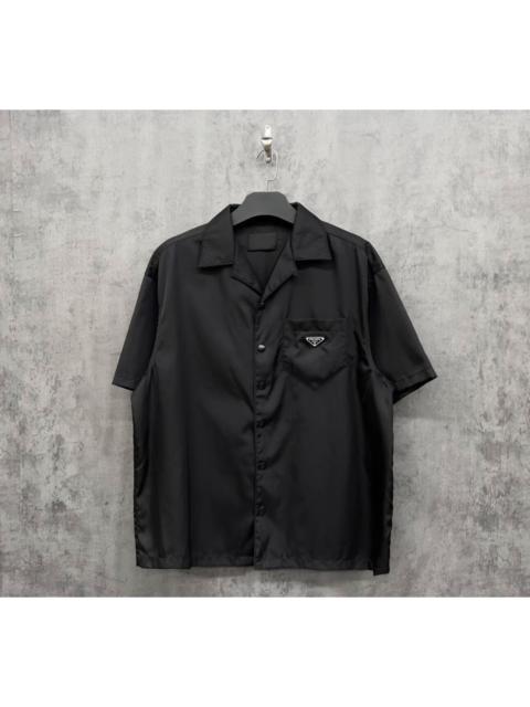 Prada Prada Triangle Logo Nylon Short-Sleeve Shirt with Six Buttons
