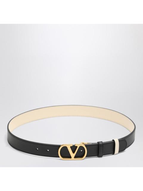 Valentino Valentino Garavani Reversible Vlogo Signature Belt In Black/Butter White Women