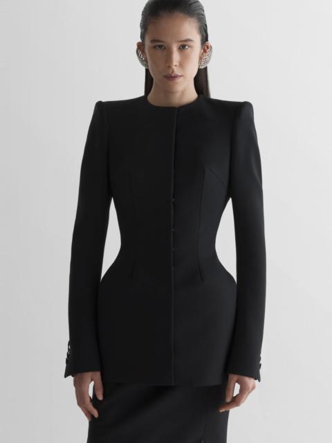MUGLER Collarless hourglass jacket