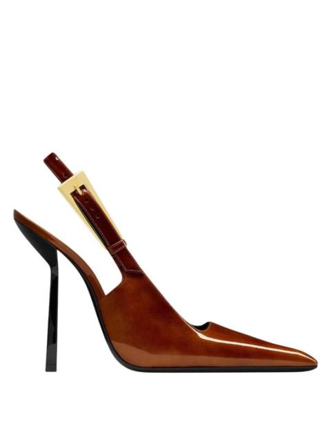 SAINT LAURENT Saint Laurent Patent Leather Lee Slingback Pumps