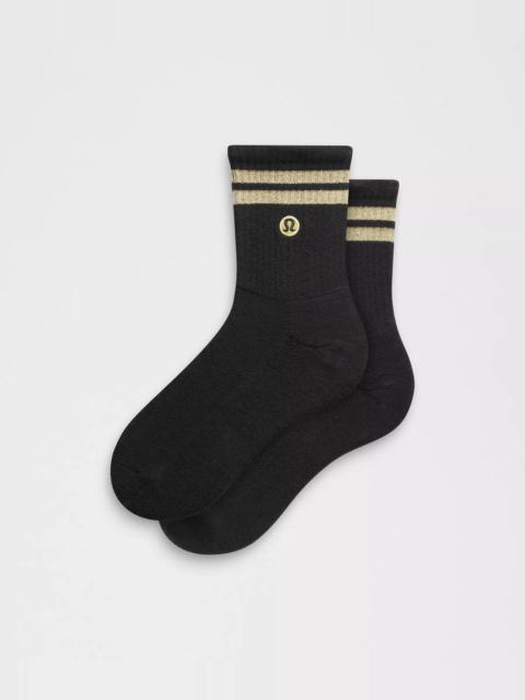 lululemon Unisex Daily Essential Quarter Socks *Metallic Stripe