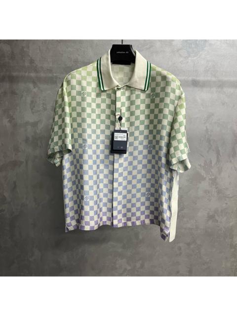 Louis Vuitton Louis Vuitton 2025 Multicolor Gradient Print Silk Short-Sleeve Polo Shirt