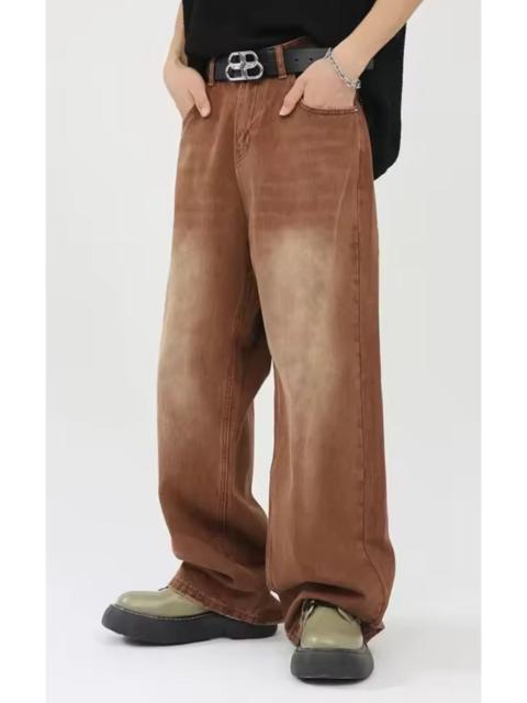 Other Designers Japanese Brand - Wide-Leg Denim Jeans Distressed Wash Perfect for Streetwear