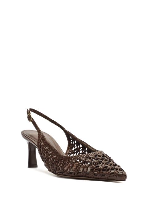 ALEXANDRE BIRMAN Alexandre Birman Jane Tresse Pointed Toe Slingback Pump in Rich Brown at Nordstrom