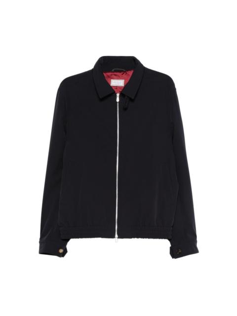 zip-fastening elasticated-hem bomber jacket