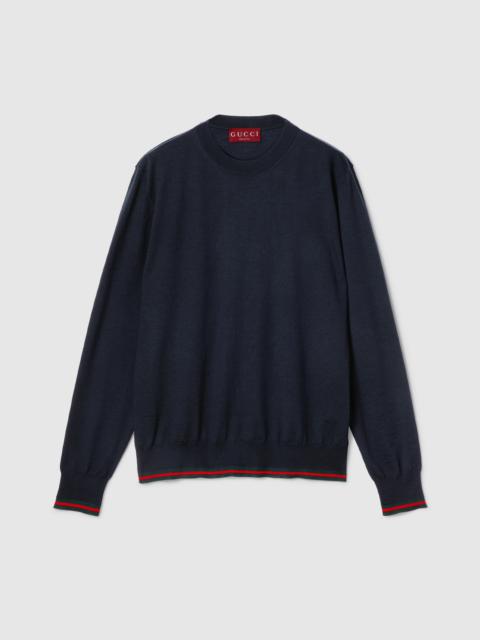 GUCCI Wool knit sweater with Web