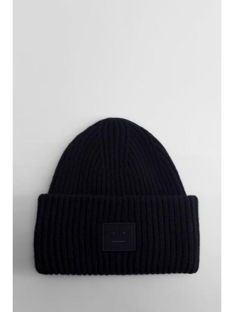 Acne Studios Acne studios black ribbed knit logo beanie