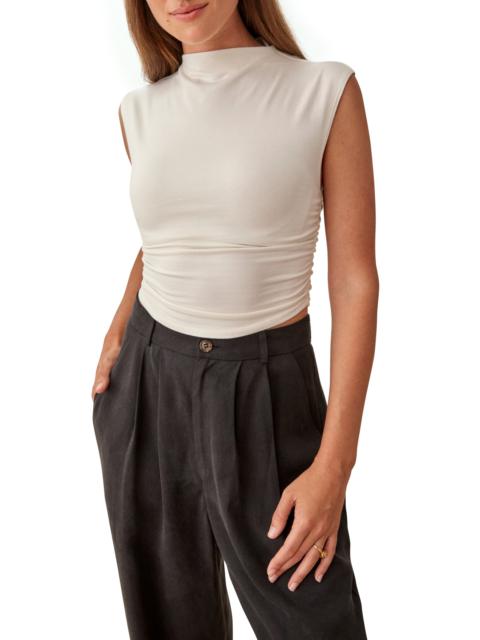 Reformation Reformation Lindy Ruched Crop Top in Ivory at Nordstrom