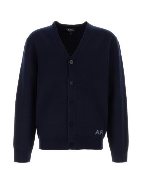 A.P.C. Navy blue wool cardigan