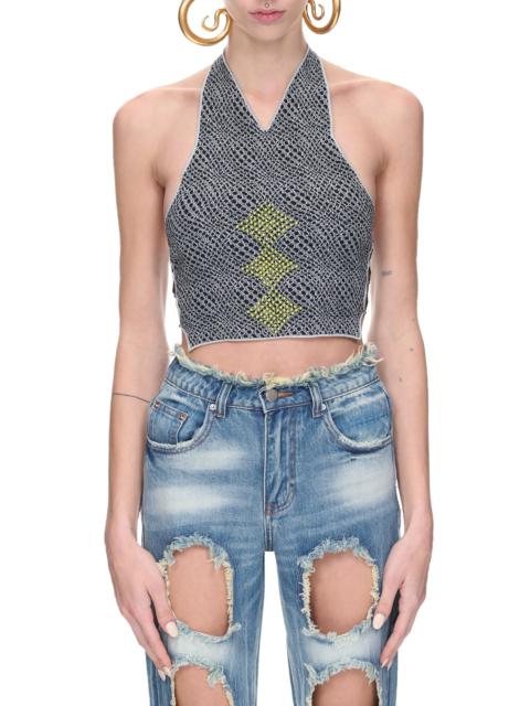 RUI Jacquard Halter Top
