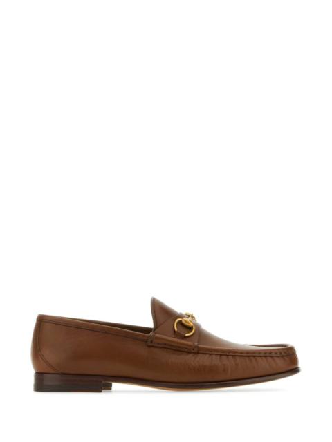 GUCCI Gucci Men Brown Leather Loafers