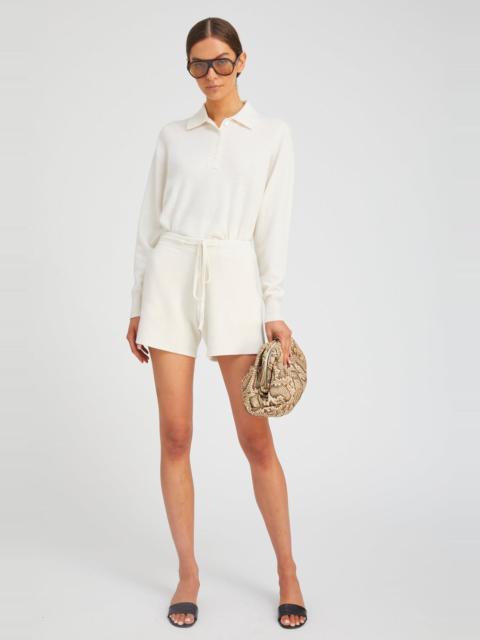 SPRWMN CHALK CASHMERE SWEATSHORTS