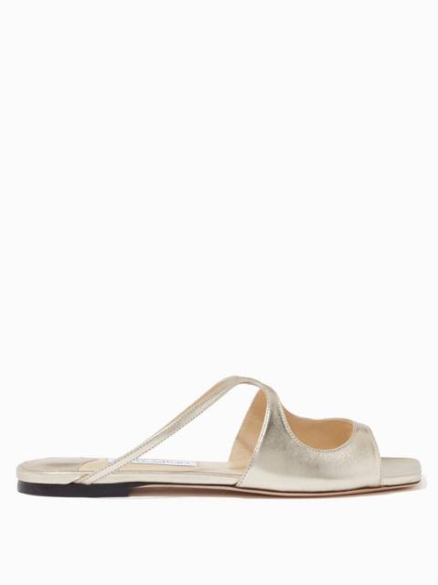 JIMMY CHOO Jimmy Choo Anise Metallic Nappa Flats