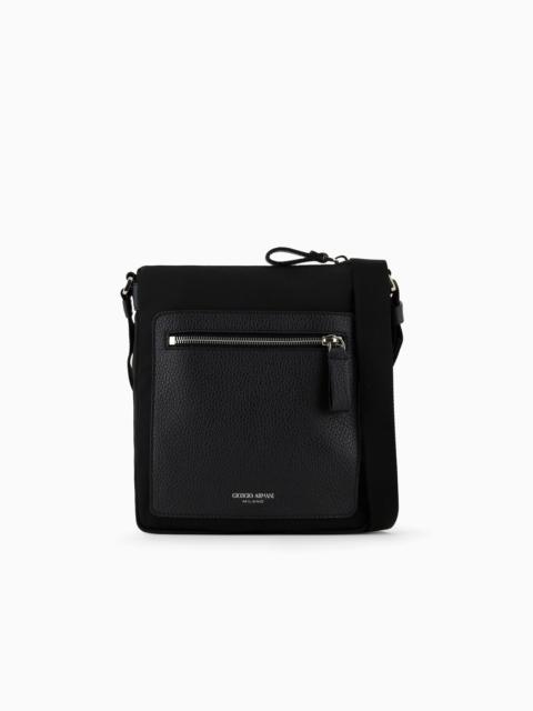 GIORGIO ARMANI ASV nylon and pebbled leather crossbody bag