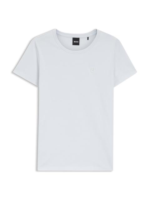 BOSS COTTON-JERSEY SLIM-FIT T-SHIRT WITH DOUBLE B MONOGRAM